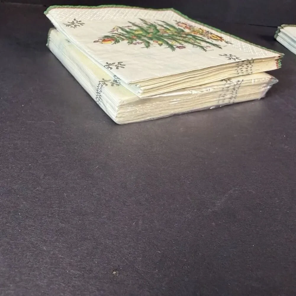 Lot of New & Open Spode Christmas Tree Paper Napkins-Beverage, Luncheon, Dinner